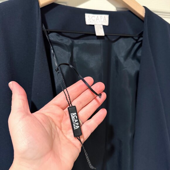 NWOT SCAPA Lauren Perre Navy Jacket Blazer Zippered Women 16 Career Canada - Picture 7 of 12